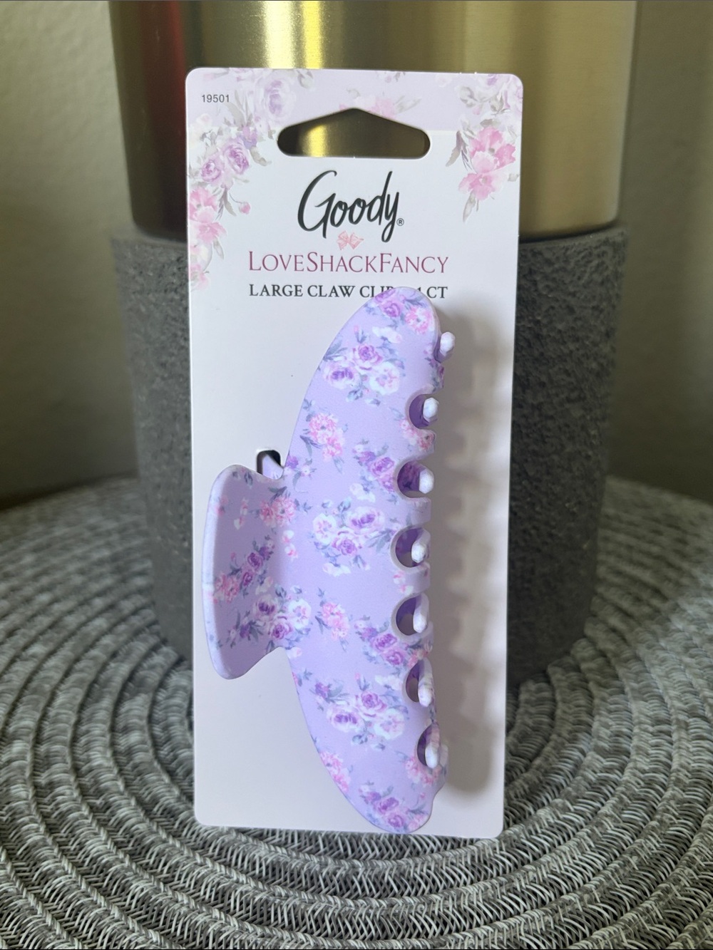 NWT Loveshack X Goody Large Claw Clip Happy Thoughts Hibiscus